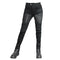 Jean de moto noir slim-fit femme avec protections discrètes et style biker urbain