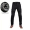 Jean moto noir doublé polaire avec protections amovibles, style biker urbain.