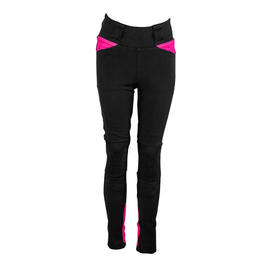 Legging moto femme Rusty Stitches Claudia V2 noir rose avec protection Kevlar