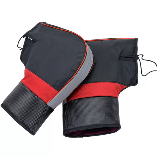 manchons moto scooter hiver cuir pu étanches doublés fourrure version réfléchissante universelle
