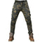 Jean de moto camouflage slim-fit en Nylon Coton avec poches cargo et détails biker.