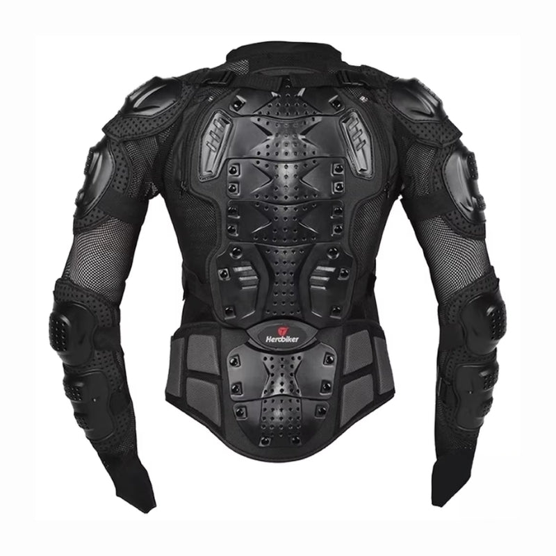 pare-pierre motocross noir avec protection dorsale amovible respirant réglable pour homme et femme tailles S à 5XL