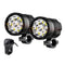 phares additionnels LED moto longue portée 9 ampoules avec interrupteur guidon