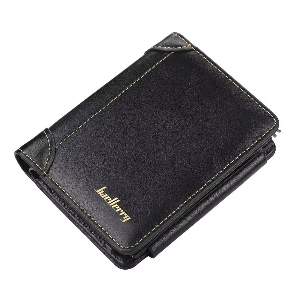 portefeuille homme noir cuir 3 volets élégant marque Baellerry