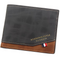 portefeuille fin homme bicolore noir et marron en cuir style Menbense avec drapeau tricolore