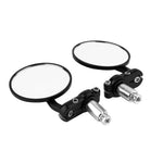 Rétroviseurs rond noir de moto fixation guidon - Vignette | Boutique biker