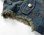 Gilet in denim da motociclista strappato - Vignette | Boutique biker