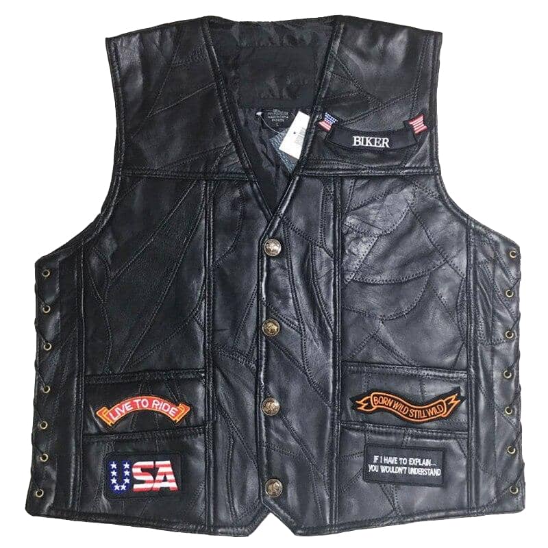 Gilet biker cuir | Boutique biker