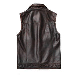 Gilet en cuir marron pour biker - Vignette | Boutique biker