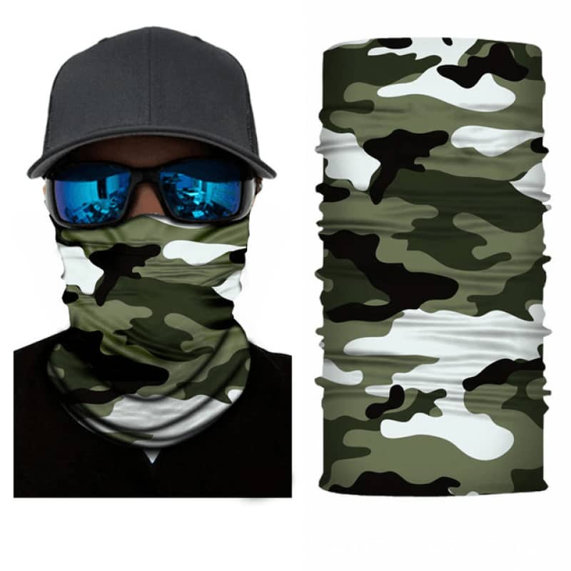 cache-cou moto camouflage militaire vert et noir, respirant et extensible, protection contre le vent, unisexe, compatible casque moto
