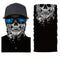 Cache-cou moto noir motif tête de mort, tissu respirant et léger, protection efficace contre le vent, la poussière et le froid, style rebelle et urbain.