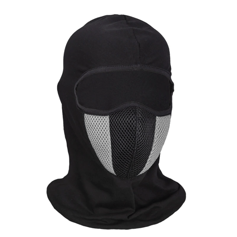 Cagoule moto avec cache nez pour biker en polyester respirant, coupe-vent et anti-UV, confortable et extensible, disponible en plusieurs couleurs, unisexe et compatible casque
