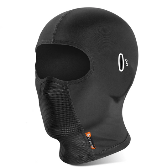 Cagoule technique WEST BIKING noire, respirante et chaude pour moto et activités outdoor.