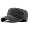 Casquette moto militaire Bloom noir délavé, motifs brodés, style vintage coton-polyester.