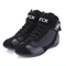 chaussures moto pour homme avec double fermeture scratch et lacets, semelle antidérapante, en coton respirant et polyester robuste
