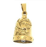 Clochette moto - Ride to live dorée - Vignette | Boutique biker