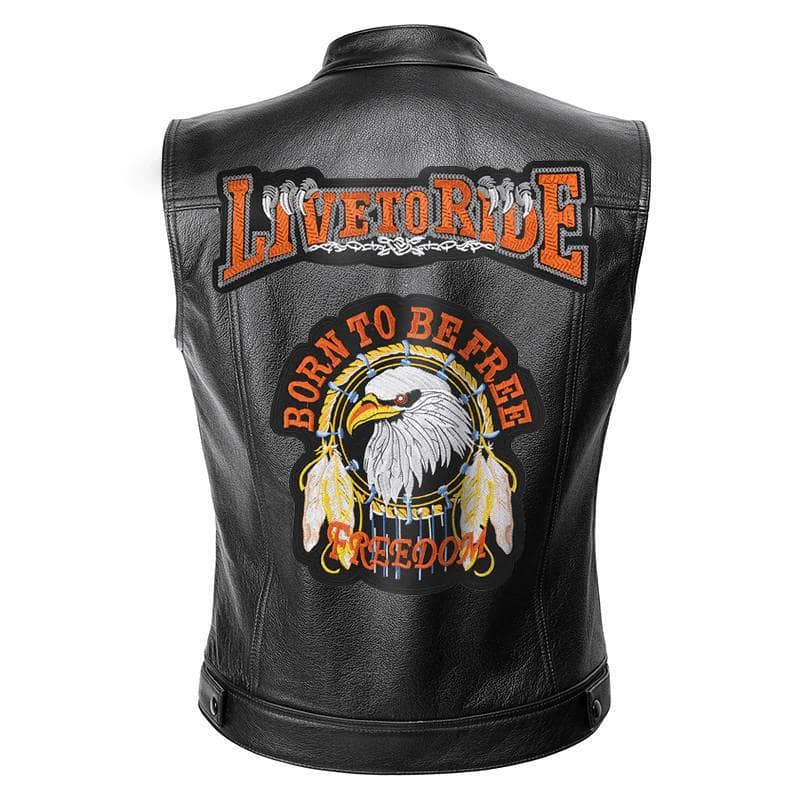 Gilet biker pour homme en simili cuir noir, design épuré avec poches extérieures et coutures renforcées