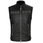 Gilet da motociclista in pelle - Svart - Vignette | Boutique biker