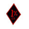 Patch biker 1%ER brodé noir et rouge en relief 3D à coudre sur veste ou sac motard