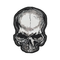Patch biker crâne brodé 3D à coudre sur veste, sac ou gilet