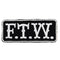 Patch FTW biker brodé 3D noir et blanc à coudre sur veste motard