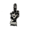 Patch biker main fuck you brodé 3D noir blanc à coudre