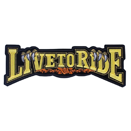 Patch-biker-live-to-ride-broderie-3d-accessoire-moto