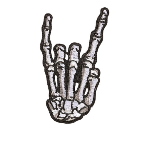 Patch brodé 3D main squelette rock à coudre pour veste moto