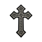 Patch croix celtique brodé 3D à coudre pour biker