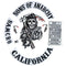Patchs brodés Sons of Anarchy SAMCRO Faucheuse, blason biker authentique noir et rouge.
