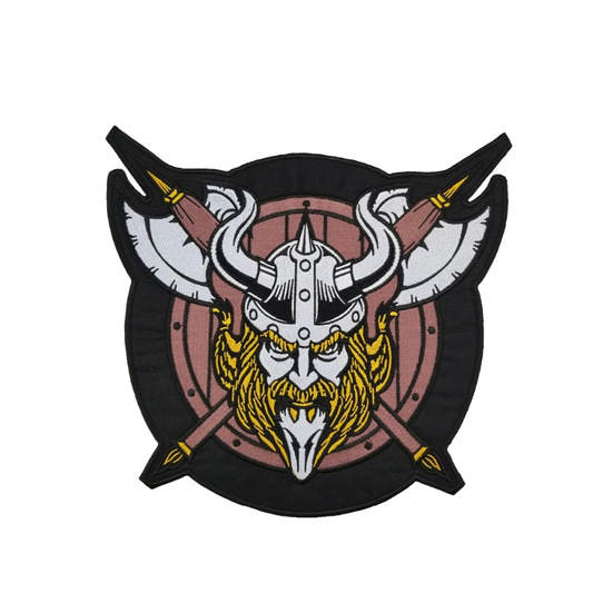 Patch Viking biker 3D brodé à coudre pour veste motard, style guerrier nordique