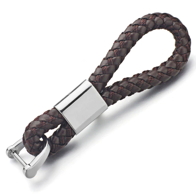 Porte clé cuir marron | Boutique biker