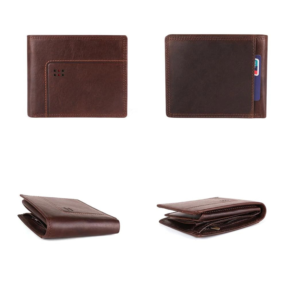 Portefeuille cuir véritable marron | Boutique biker