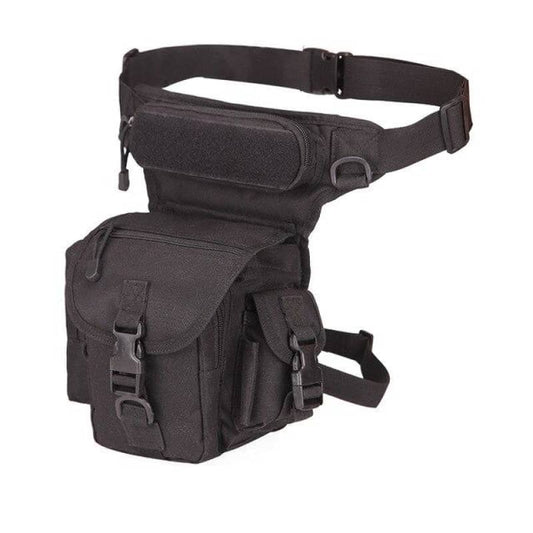 sacoche de cuisse moto tactique unisexe en nylon et polyester imperméable, avec sangles réglables et fermeture zippée, disponible en noir, beige et vert