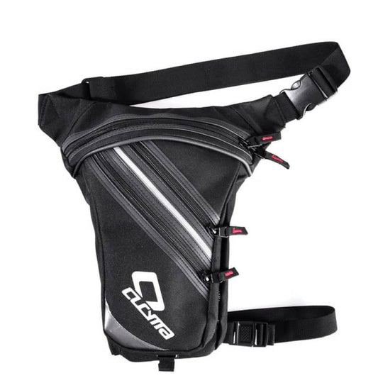 sacoche de cuisse moto unisexe en polyester 600D, cuir PU et PVC, étanche avec sangles réglables, fermeture zippée et bandes réfléchissantes