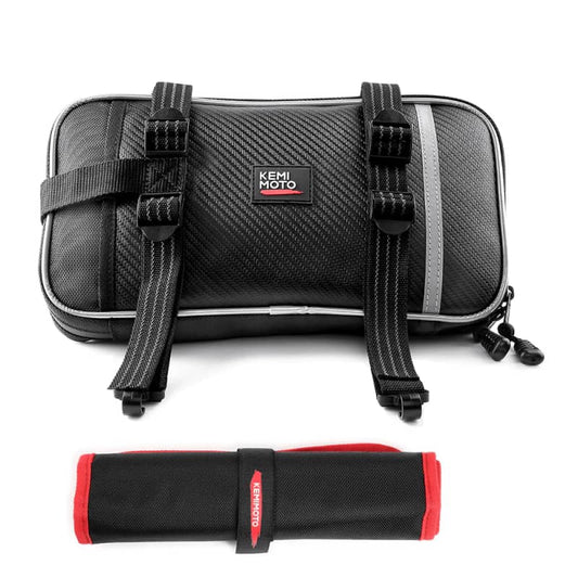 Sacoche moto cross noire Kemi Moto étanche avec trousse outils incluse