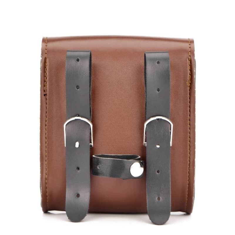 Sacoche moto vintage cuir marron | Boutique biker