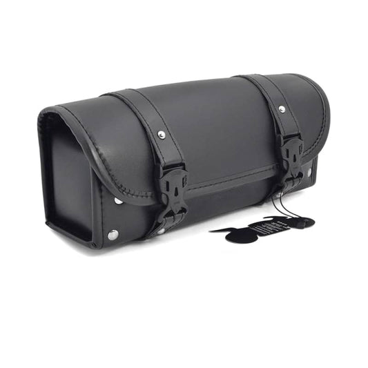 Sacoche de moto souple en cuir PU noire avec boucles rapides