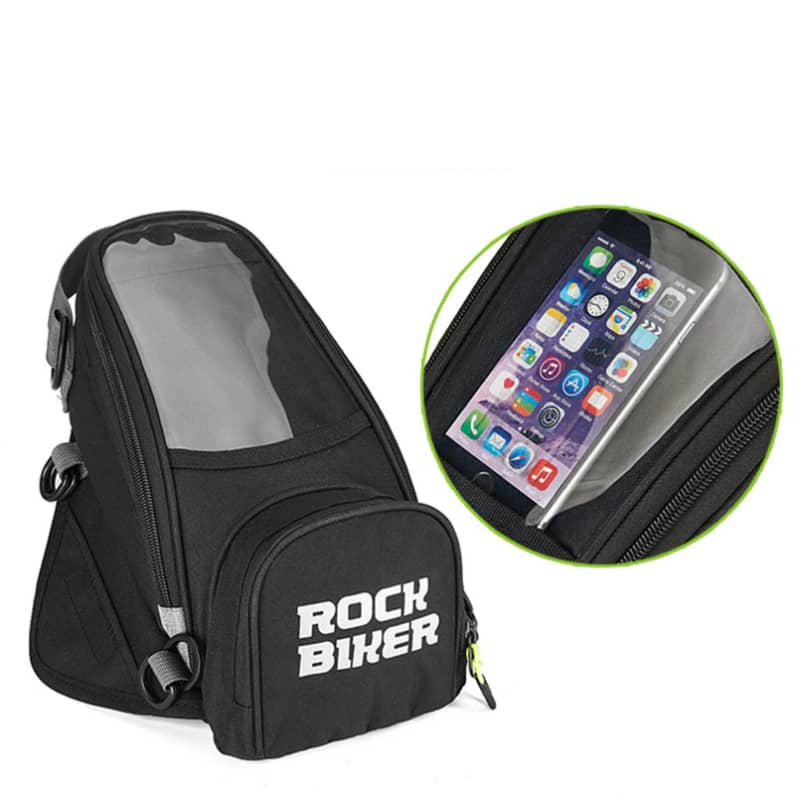 Sacoche de réservoir moto magnétique ROCK BIKER avec pochette smartphone tactile intégrée