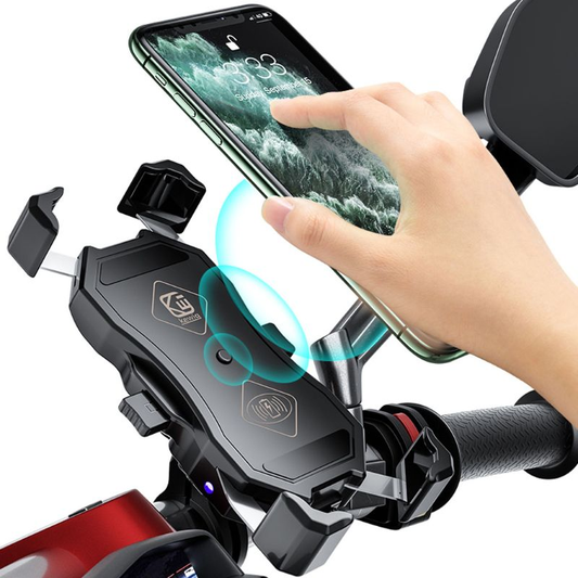 Support téléphone moto Kewig noir, chargeur induction sécurisé pour guidon