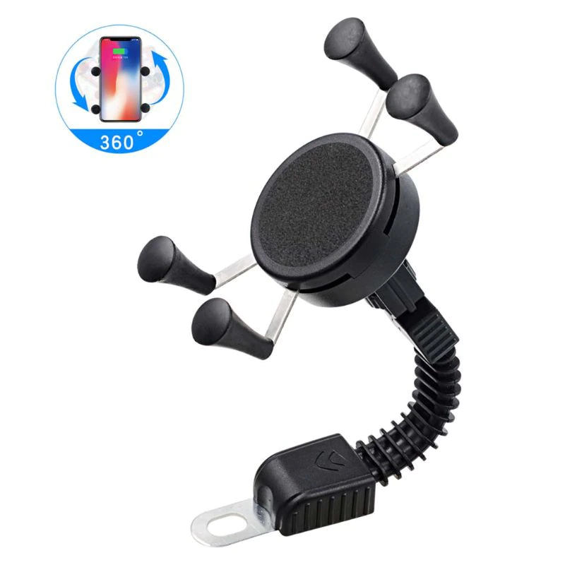 Support téléphone moto fixation guidon rotatif 360 degrés antiglisse universel