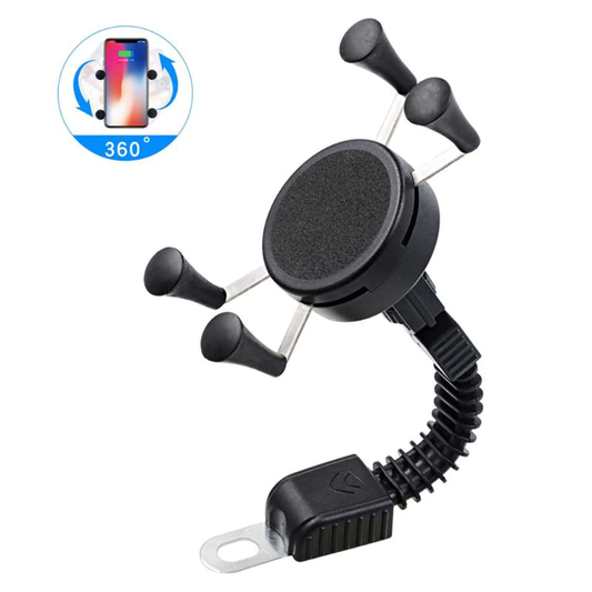 Support téléphone moto fixation guidon rotatif 360 degrés antiglisse universel