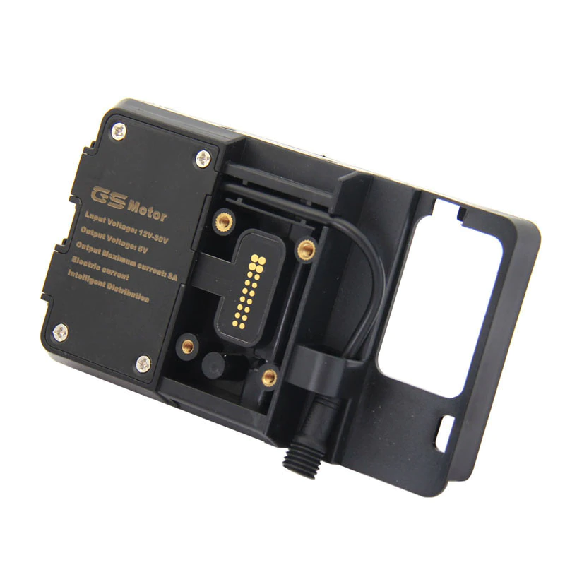 Support téléphone moto BMW GS robuste avec double chargeur USB intelligent.