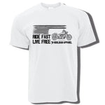 Camiseta de motociclista - Conduce rápido, vive libre - Vignette | Boutique biker