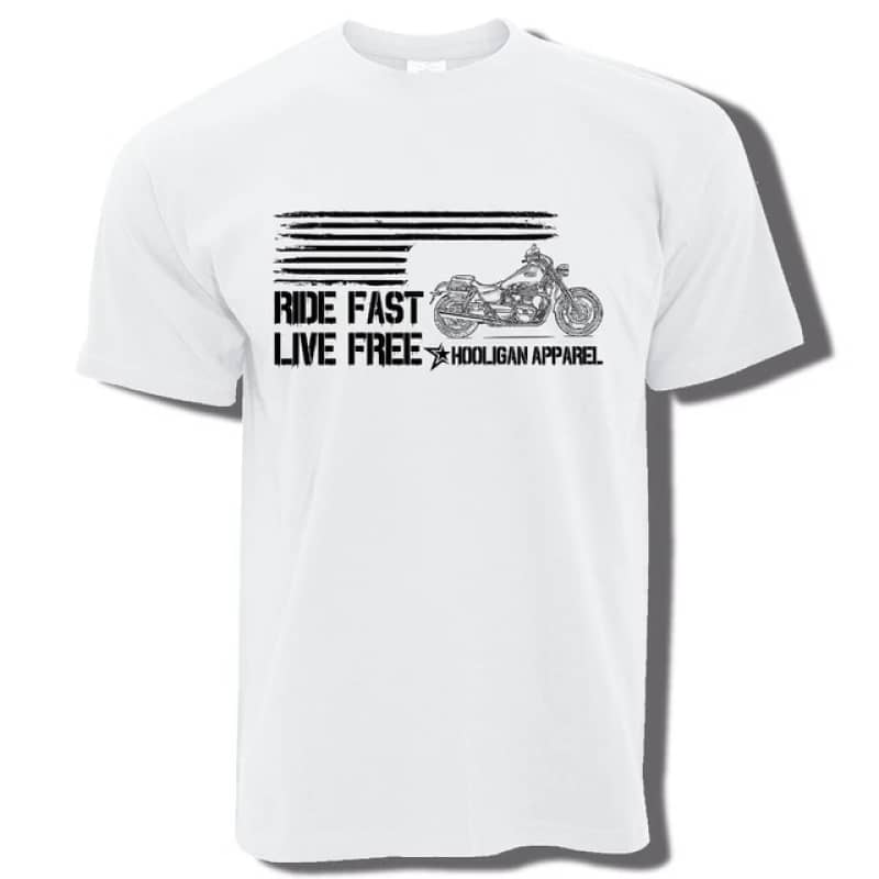 T-shirt-biker-pas-cher-blanc