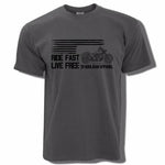 Camiseta de motociclista - Conduce rápido, vive libre - Vignette | Boutique biker