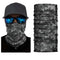 Tour de cou moto camouflage gris, protection contre le vent et la poussière, tissu respirant et confortable pour longues balades.