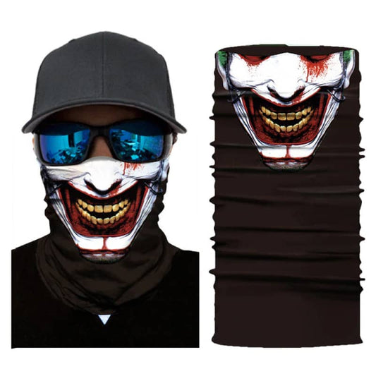 tour de cou moto Joker, motif sourire effrayant, respirant et extensible, polyester et spandex, unisexe, compatible casque moto