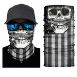 Calentador de cuello de motociclista con bigote y esqueleto - Vignette | Boutique biker