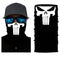 Tour de cou moto motif Punisher noir et blanc, tissu léger et respirant, protection efficace contre le vent et la poussière, style audacieux et rebelle.